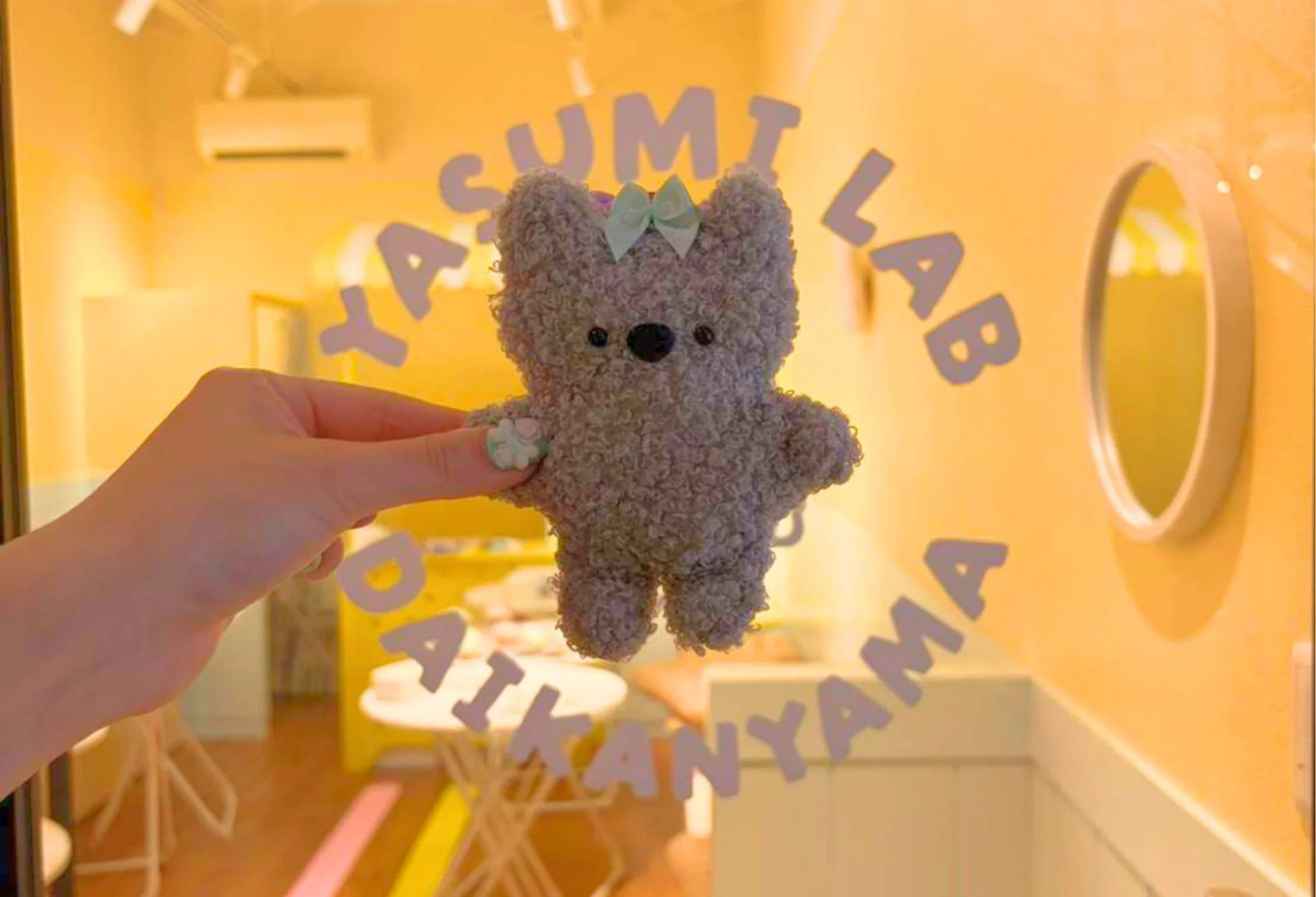 ぬいぐるみを手に持っている様子