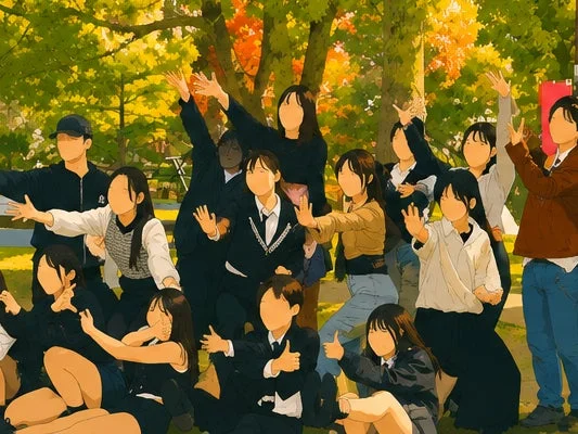 屋外で楽しむ若者たち
